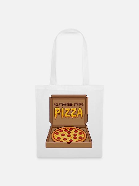 Relationship Status Pizza - Anti Valentine Gift - Stoffbeutel - Weiß