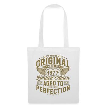 Cadeau d’anniversaire vintage original de 1977 - Sac en tissu - blanc - Devant