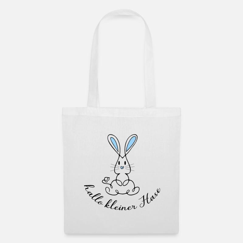 Blaue Baby Hase - Stoffbeutel - Weiß