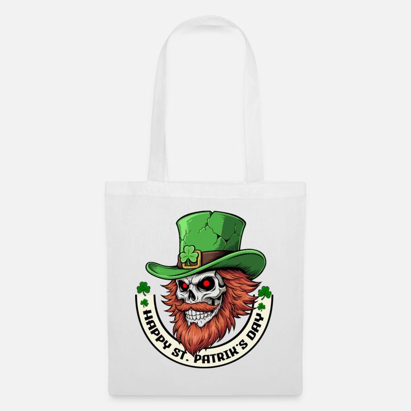 Irish Skull Vibes - Stoffbeutel - Weiß