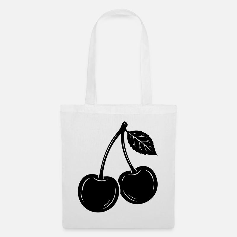 Cherry Pair Silhouette - Tote Bag - white