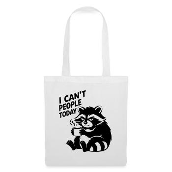 I Can’t People Today Raccoon Introvert Coffee Mood - Tote Bag - white - Front