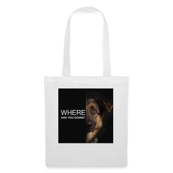 Où vas-tu ? Berger allemand qui dit triste - Sac en tissu - blanc - Devant