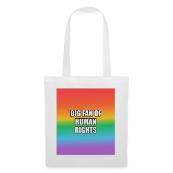 Grand fan des droits de l’homme : arc-en-ciel LGBT - Sac en tissu - blanc - Devant