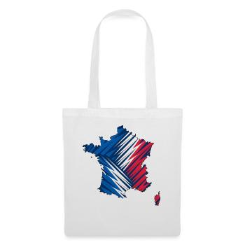 Carte du t-shirt France Paris pour hommes et femmes - Sac en tissu - blanc - Devant