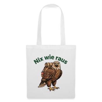 Nix wie raus Natur Abenteuer Adler - Stoffbeutel - Weiß - Vorne