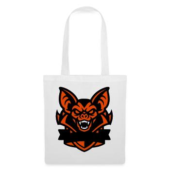 Fledermaus Maskottchen Wappen - Stoffbeutel - Weiß - Vorne