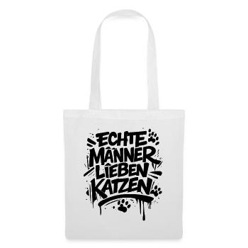 Echte Männer lieben Katzen - Stoffbeutel - Weiß - Vorne