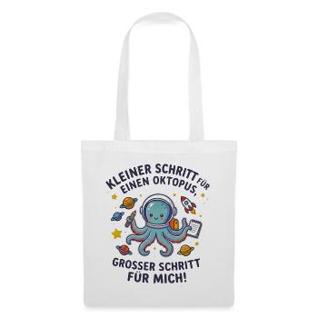 Kleiner Schritt für Oktopus Astronaut - Stoffbeutel - Weiß - Vorne