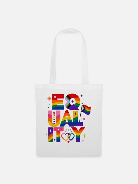 Equality Regenbogen Pride Spruch Statement Retro - Stoffbeutel - Weiß