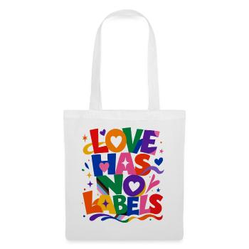 Love Has No Labels Spruch für Gay & Queer Fans - Stoffbeutel - Weiß - Vorne