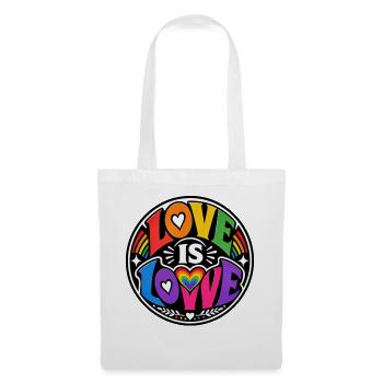 Love Is Love Regenbogen Statement Retro CSD - Stoffbeutel - Weiß - Vorne
