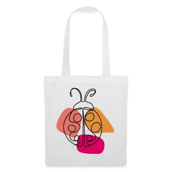Hand Drawn One Line Ladybug - Tote Bag - white - Front