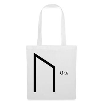 Rune Uruz nommée Black – Viking Futhark - Sac en tissu - blanc - Devant