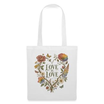 Fierté botanique : l’amour est un sweat à capuche vintage - Sac en tissu - blanc - Devant