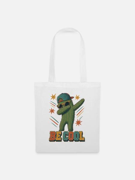 Cooler Kaktus Retro Gaming Style – Be Cool - Stoffbeutel - Weiß
