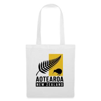 Aotearoa - New Zealand - Kiwi - Neuseeland - Stoffbeutel - Weiß - Vorne