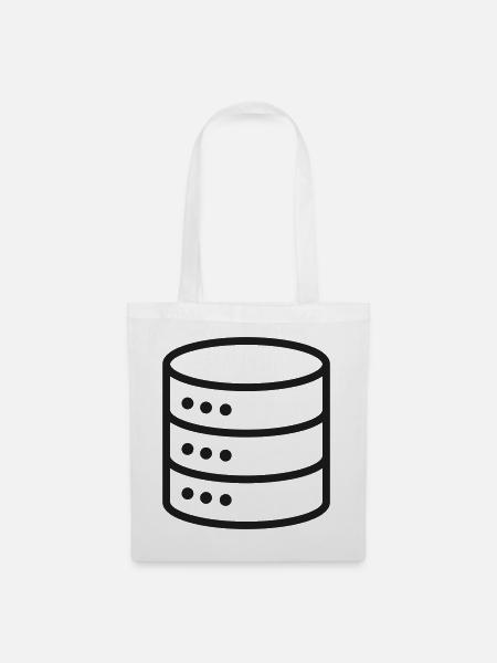 Datenbankserver-Zeilensymbol - Stoffbeutel - Weiß