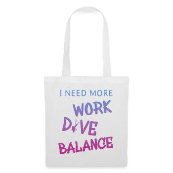 Work-Life Balance Tauchen Diving - Stoffbeutel - Weiß - Vorne