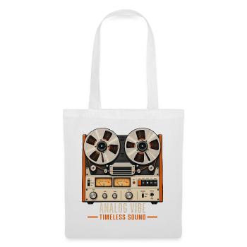 Analoge Vibe Reel To Reel Retro Musik - Stoffbeutel - Weiß - Vorne