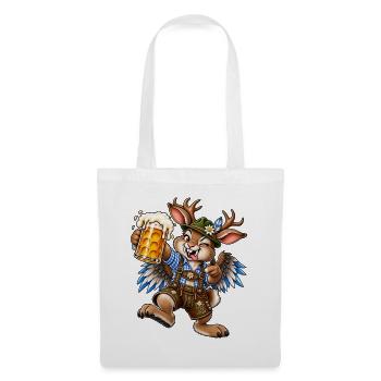 Wolpertinger Bier Masskrug Lederhose Trachten Moti - Stoffbeutel - Weiß - Vorne