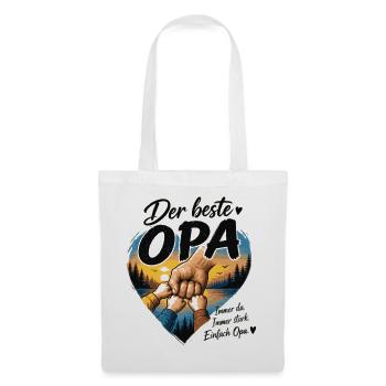 Der beste Opa Herzdesign - Stoffbeutel - Weiß - Vorne