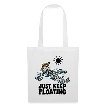 Just Keep Float – lustiges schwimmendes Skelett - Stoffbeutel - Weiß - Vorne