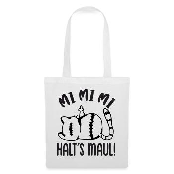 Mi Mi Mi Halt's Maul freche böse Katze - Stoffbeutel - Weiß - Vorne