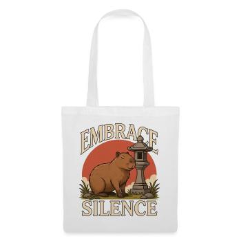 Embrace Silence Capybara – Zen Nature Design - Stoffbeutel - Weiß - Vorne