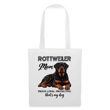 Rottweiler Mom Proud Loyal Protective - Stoffbeutel - Weiß - Vorne