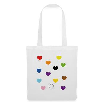 Rainbow Hearts – Inklusive Pride-Farben - Stoffbeutel - Weiß - Vorne