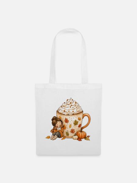 Gemütlicher Herbst Kaffee Zauber - Stoffbeutel - Weiß