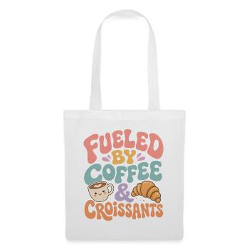 Croissants Kawaii Kaffee - Stoffbeutel - Weiß - Vorne
