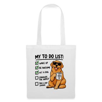 Golden Retriever To Do List – Lustiger Hund Kaffee - Stoffbeutel - Weiß - Vorne