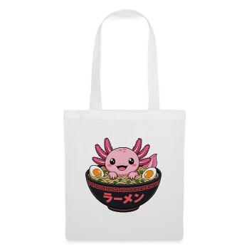 Süßer Axolotl in der Ramen Suppenschüssel - Stoffbeutel - Weiß - Vorne