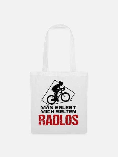 Radlos Fahrradfahrer Fahrradfahrerin Sprüche - Stoffbeutel - Weiß