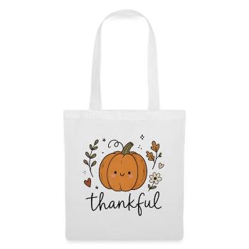 Süßer Kawaii Kürbis Herbst Design - Stoffbeutel - Weiß - Vorne