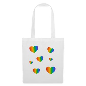 Rainbow Hearts LGBT-Stolz - Stoffbeutel - Weiß - Vorne