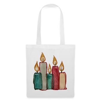 Candle Quartet Aquarell Glow - Stoffbeutel - Weiß - Vorne