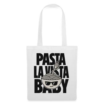 Pasta La Vista Baby – Spaghetti mit Sonnenbrille - Stoffbeutel - Weiß - Vorne