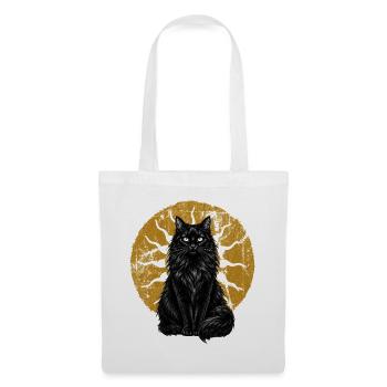 Schwarze Katze Magical Mond Mystisch Cottagecore - Stoffbeutel - Weiß - Vorne
