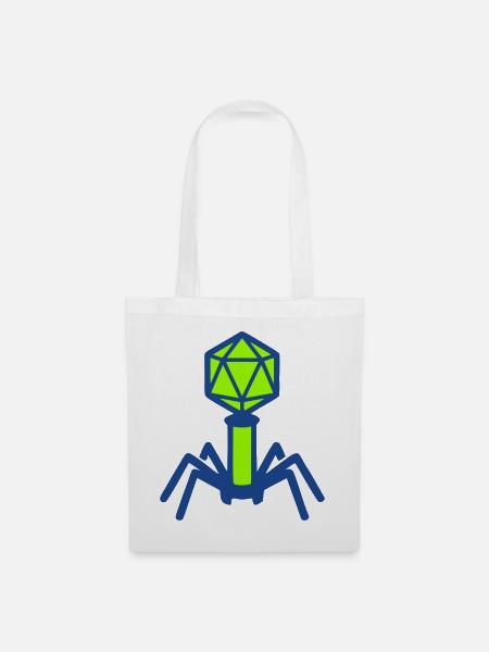 Bakteriophage Virus Icon - Stoffbeutel - Weiß