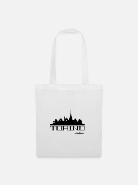 Turiner Skyline-Silhouette - Stoffbeutel - Weiß