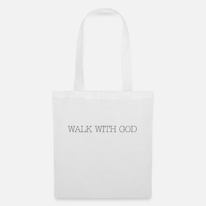 walk with god, christian overprint, god - Tote Bag - white