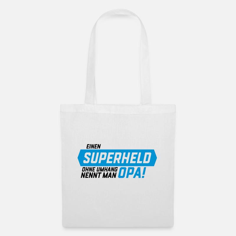 Superheld ohne Umhang Opa - Stoffbeutel - Weiß