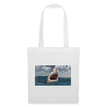 Grand requin blanc dans les mers orageuses - Sac en tissu - blanc - Devant