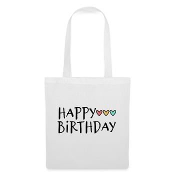 JAHRESTAG. ALLES GUTE ZUM GEBURTSTAG!. ALLES GUTE ZUM GEBURTSTAG!. - Stoffbeutel - Weiß - Vorne