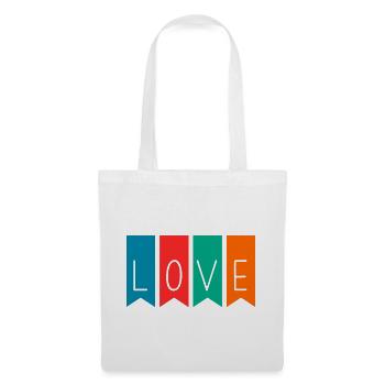 LOVE. SAINT VALENTIN. EVJF. JE T'AIME. I LOVE YOU. - Sac en tissu - blanc - Devant