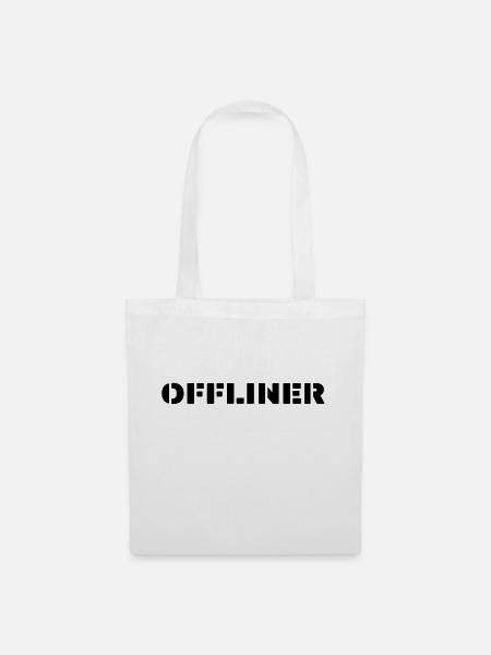offliner schwarz nicht online digital detox - Stoffbeutel - Weiß