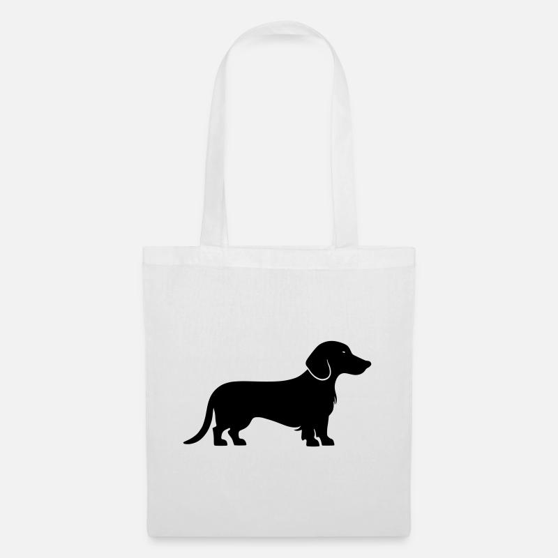 Teckel Dackel - Sac en tissu - blanc